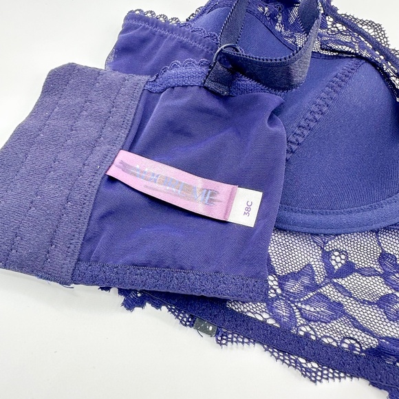 Adore Me Blue Satin & Lace Galaxy Star Corset Long Line Bra - Picture 4 of 5